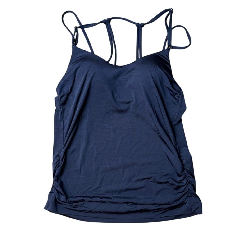 Athleta Navy Blue Ruched Strappy Tank Top Size XS